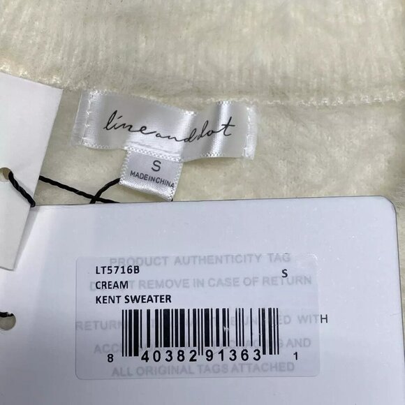 NEW LINE AND DOT Women's Sweater Kent Button Front Size S Cream - Picture 5 of 6